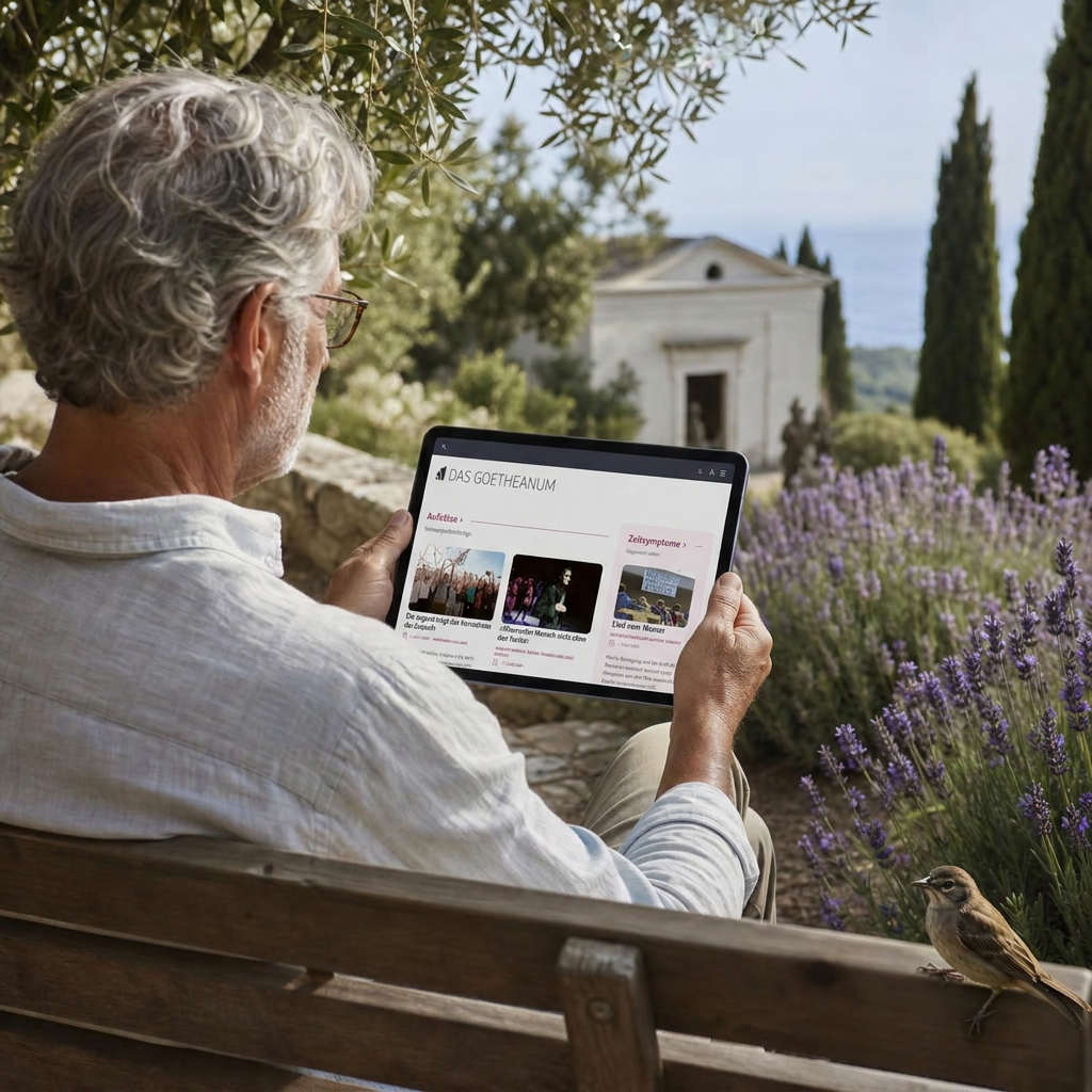 Reading on Tablet – In the garden